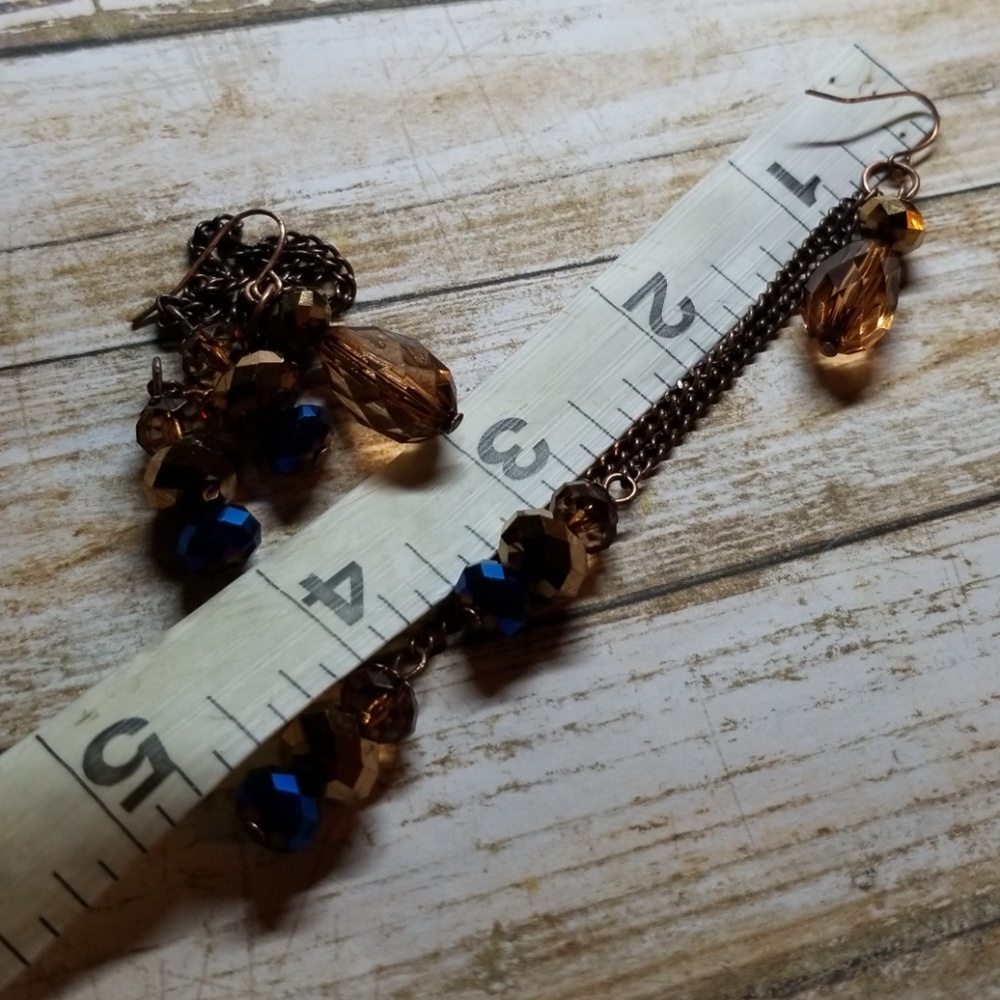 E2504 Faceted Bead Dangle Earrings - Picture 5 of 6